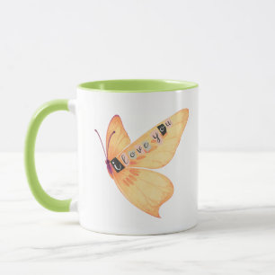 "I Love You" Butterfly Uplifting Birthday Gift Mug