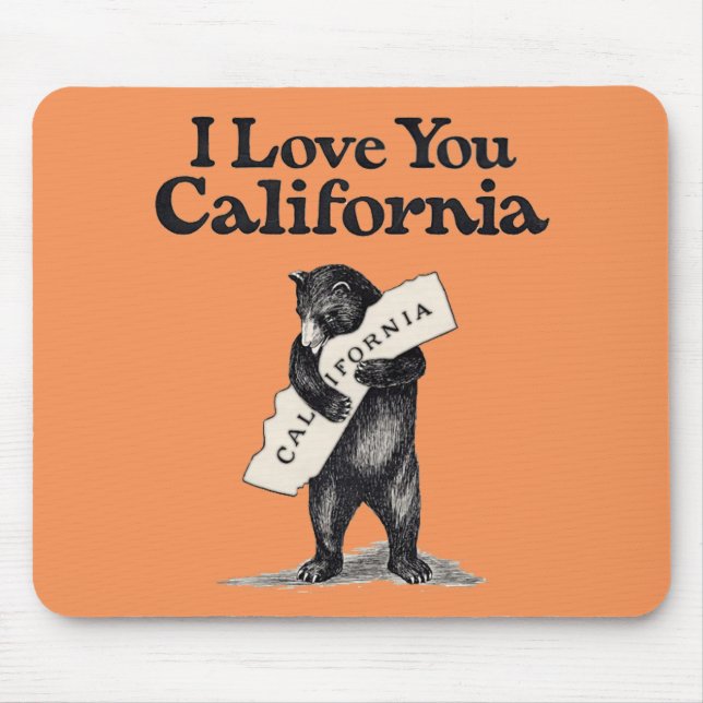 I Love You California Bear Hug Mouse Mat (Front)