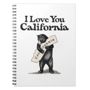 I Love You California Bear Hug Notebook