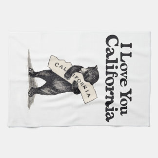 I Love You California Bear Hug Tea Towel