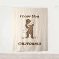I Love You California Bear Hugging Map