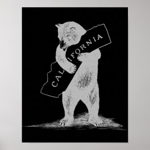 I Love You California--Black and Silver Poster