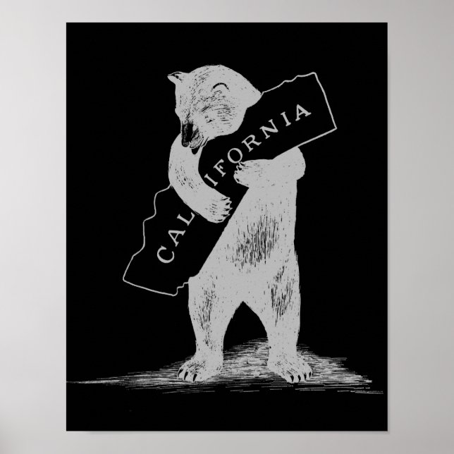 I Love You California--Black and Silver Poster (Front)