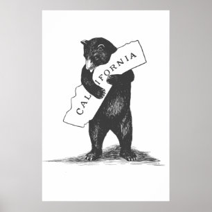 I Love You California Black & White Poster