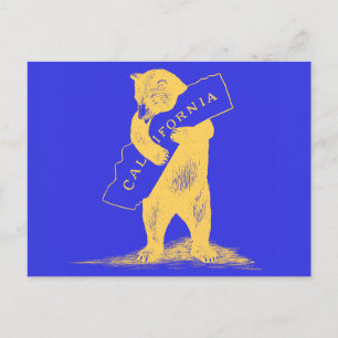 I Love You California--Blue and Gold Postcard