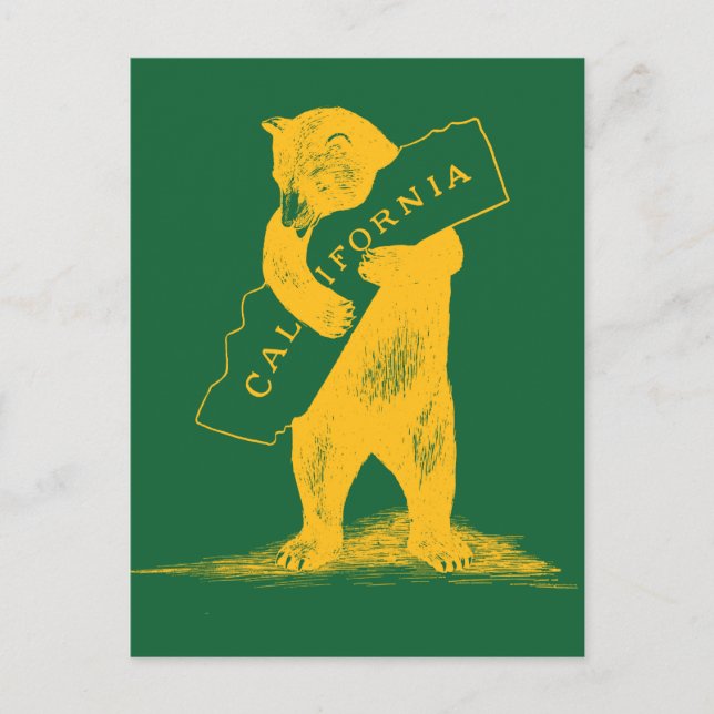I Love You California--Green and Gold Postcard (Front)