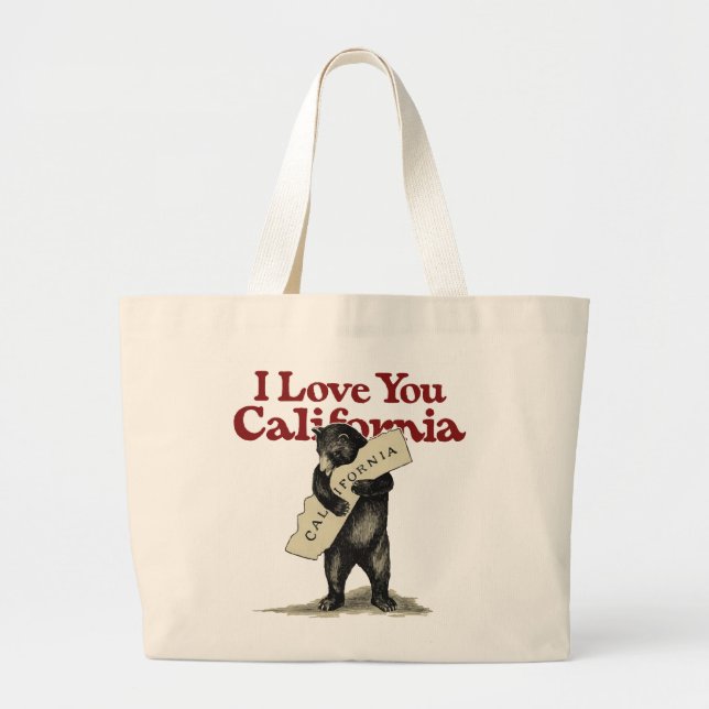 I Love You California Large Tote Bag (Front)