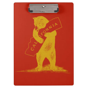 I Love You California--Red and Gold Clipboard