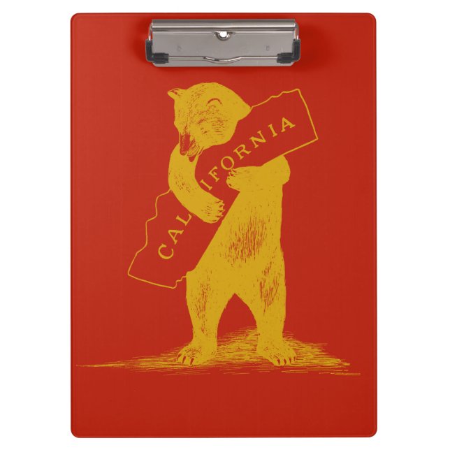 I Love You California--Red and Gold Clipboard (Front)