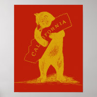 I Love You California--Red and Gold