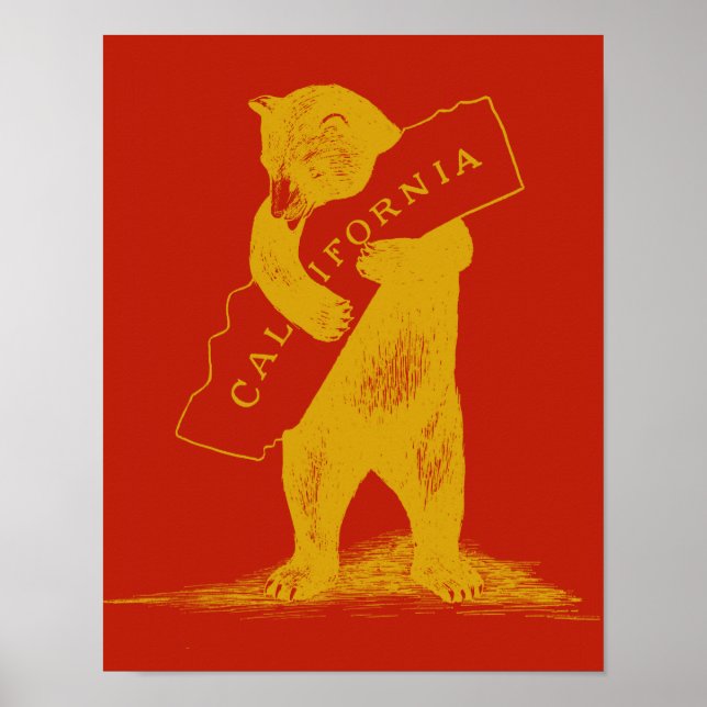 I Love You California--Red and Gold Poster (Front)