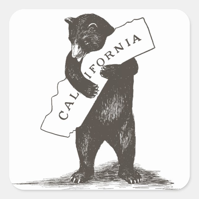 I Love You California Square Sticker (Front)