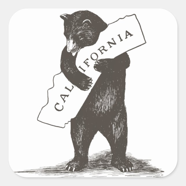 I Love You California Square Sticker (Front)