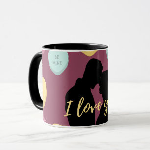 I Love You Candy Hearts Couple Mug