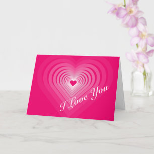 I Love You Card Pink Hearts Happy Valentine's Day