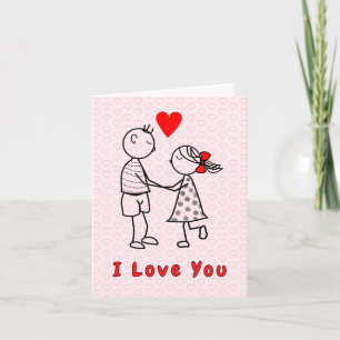 I Love You Card Romantic Couple Custom Text Name