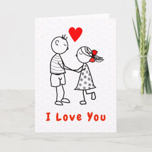 I Love You Card Romantic Couple - Your Text Name