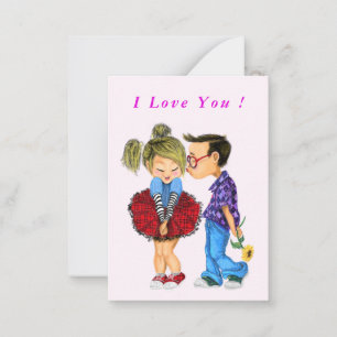 I Love You Card with Romantic Couple - Love