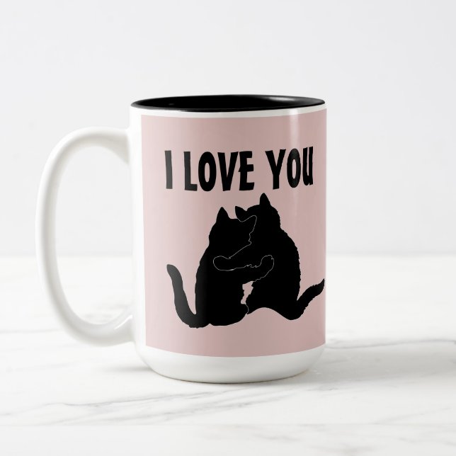  'I LOVE YOU' CAT COFFEE MUGS (Left)