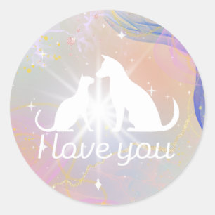 "I Love You" Cat Duo Sticker