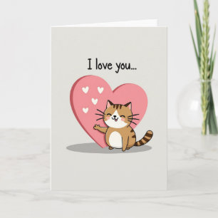 I Love You Cat Heart Card
