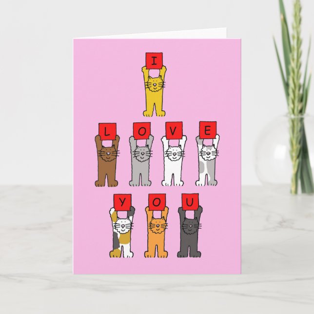  I Love You Cats Holiday Card (Front)