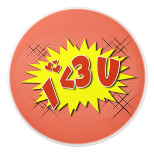 I love you ceramic knob