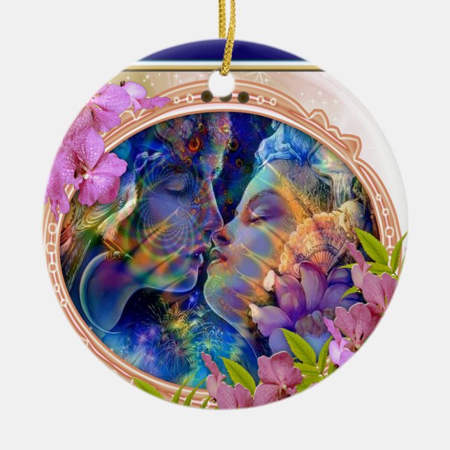 I love you ceramic tree decoration (Front)