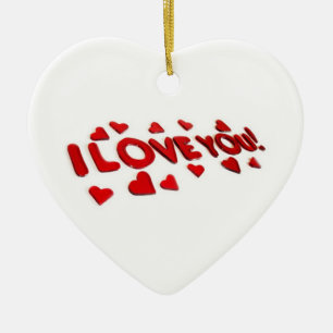 **I LOVE YOU ** CERAMIC TREE DECORATION