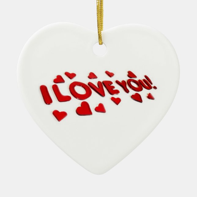 **I LOVE YOU ** CERAMIC TREE DECORATION (Front)
