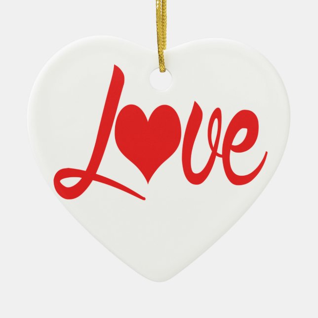 **I LOVE YOU ** CERAMIC TREE DECORATION (Front)