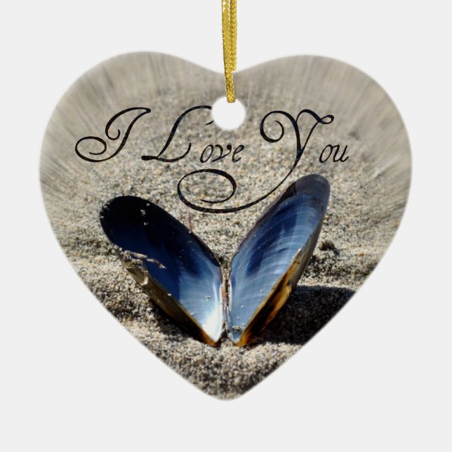 I love you ceramic tree decoration (Front)