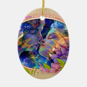 I love you ceramic tree decoration