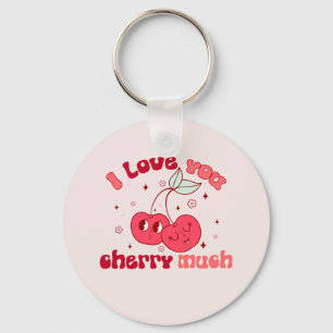 I Love You Cherry Much Key Ring