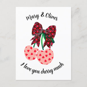 I love you Cherry much Valentine day sweets gift Postcard