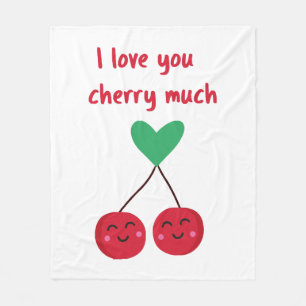 I Love You Cherry Much Valentine Fleece Blanket