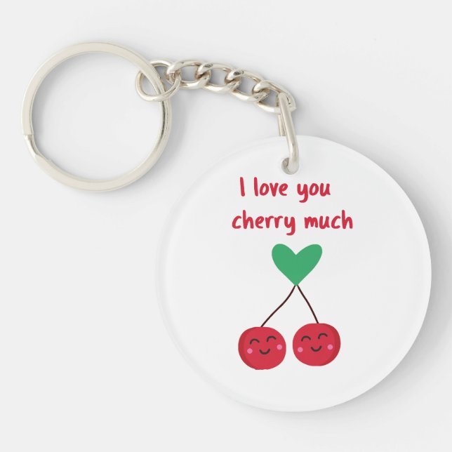 I Love You Cherry Much Valentine Key Ring (Front)