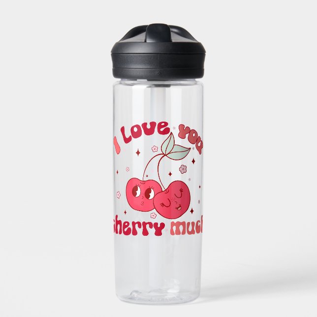 I Love You Cherry Much Water Bottle (Front)