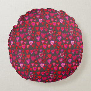 I love you, christmas heart pattern round cushion