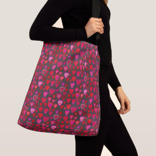 I love you, christmas heart pattern tote bag