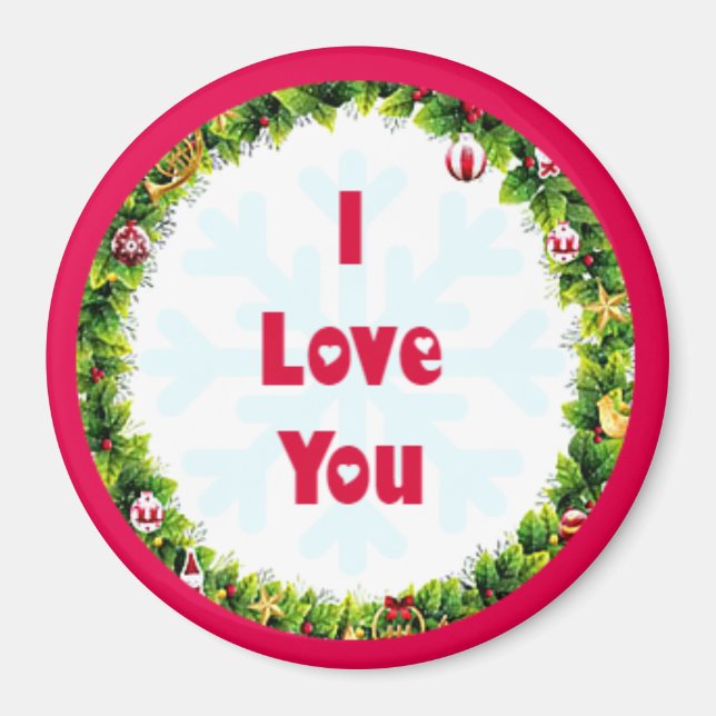 I Love You Christmas Magnet (Front)