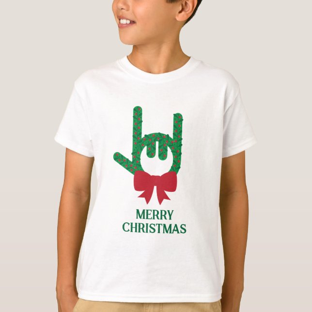I Love You Christmas Wreath T-Shirt (Front)