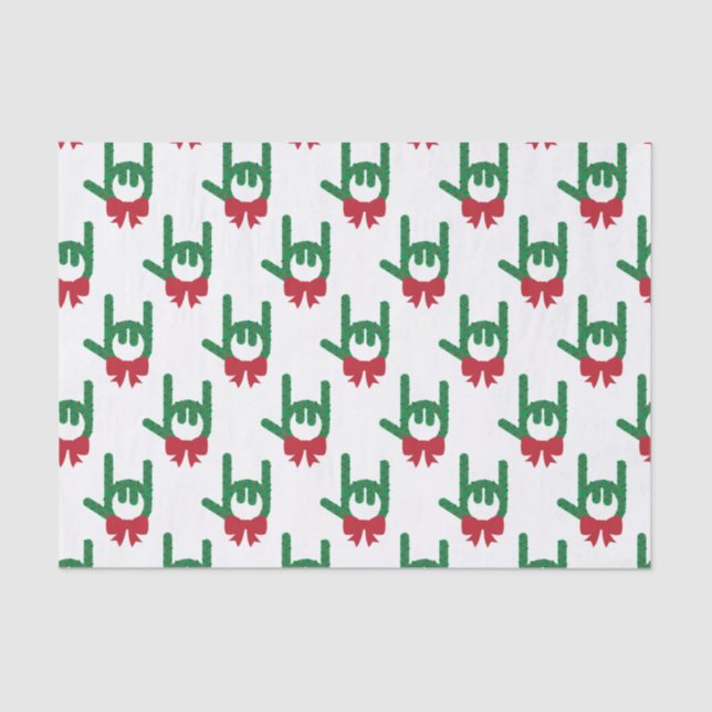 I Love You Christmas Wreath Tissue Paper (Front)