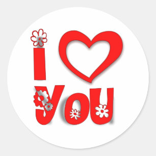 I Love You Classic Round Sticker