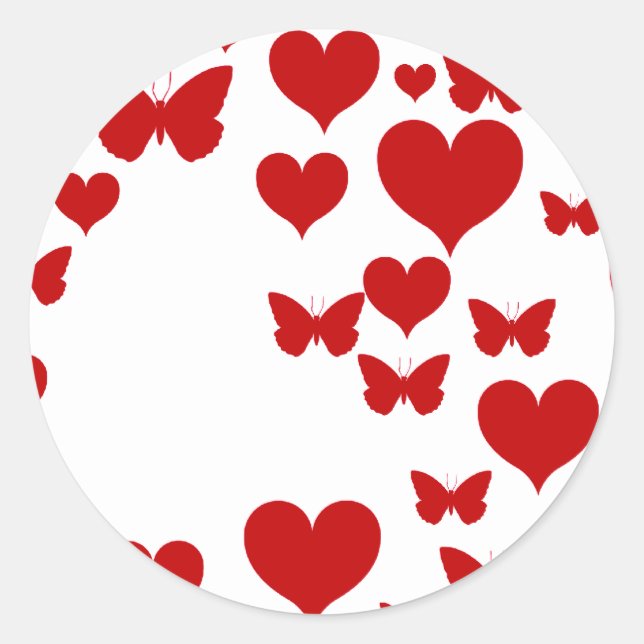 I Love You Classic Round Sticker (Front)