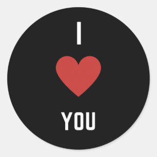 I Love You Classic Round Sticker