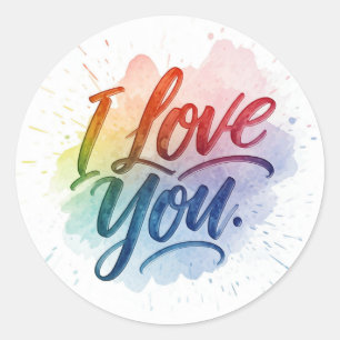 I Love You  Classic Round Sticker