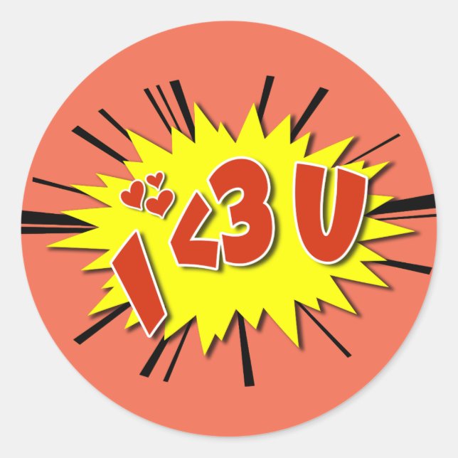 I love you classic round sticker (Front)