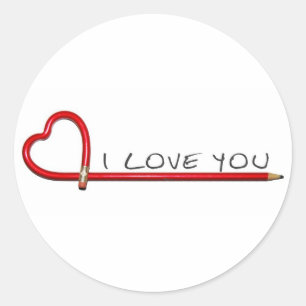 I love you classic round sticker