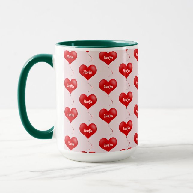 I Love You Combo Mug with Heart Balloons (Left)